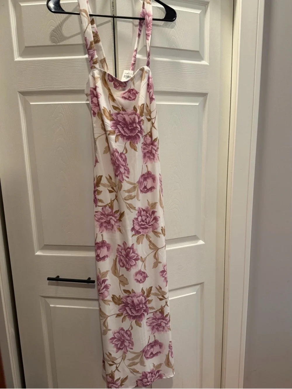 Abercrombie & Fitch Cream Maxi Dress with Pink Floral Print